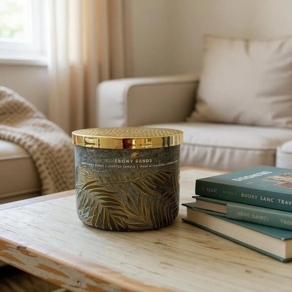 Bath & body work Ebony Sands Large 3-Wick Candle New - Picture 1 of 3